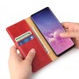 עבור Samsung Galaxy S10 כיסוי ארנק / ספר עשוי מעור בצבע אדום עם חריצים לכרטיסי אשראי