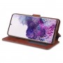 עבור Samsung Galaxy S20 FE כיסוי ארנק / ספר עשוי מעור בצבע אדום עם חריצים לכרטיסי אשראי