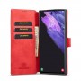 עבור Samsung Galaxy S22 Ultra 5G כיסוי ארנק / ספר עשוי מעור בצבע אדום עם חריצים לכרטיסי אשראי
