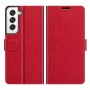 עבור Samsung Galaxy S22+ 5G כיסוי ארנק / ספר עשוי מעור בצבע אדום עם חריצים לכרטיסי אשראי