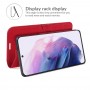 עבור Samsung Galaxy S22+ 5G כיסוי ארנק / ספר עשוי מעור בצבע אדום עם חריצים לכרטיסי אשראי