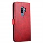 עבור Samsung Galaxy S9 כיסוי ארנק / ספר עשוי מעור בצבע אדום עם חריצים לכרטיסי אשראי