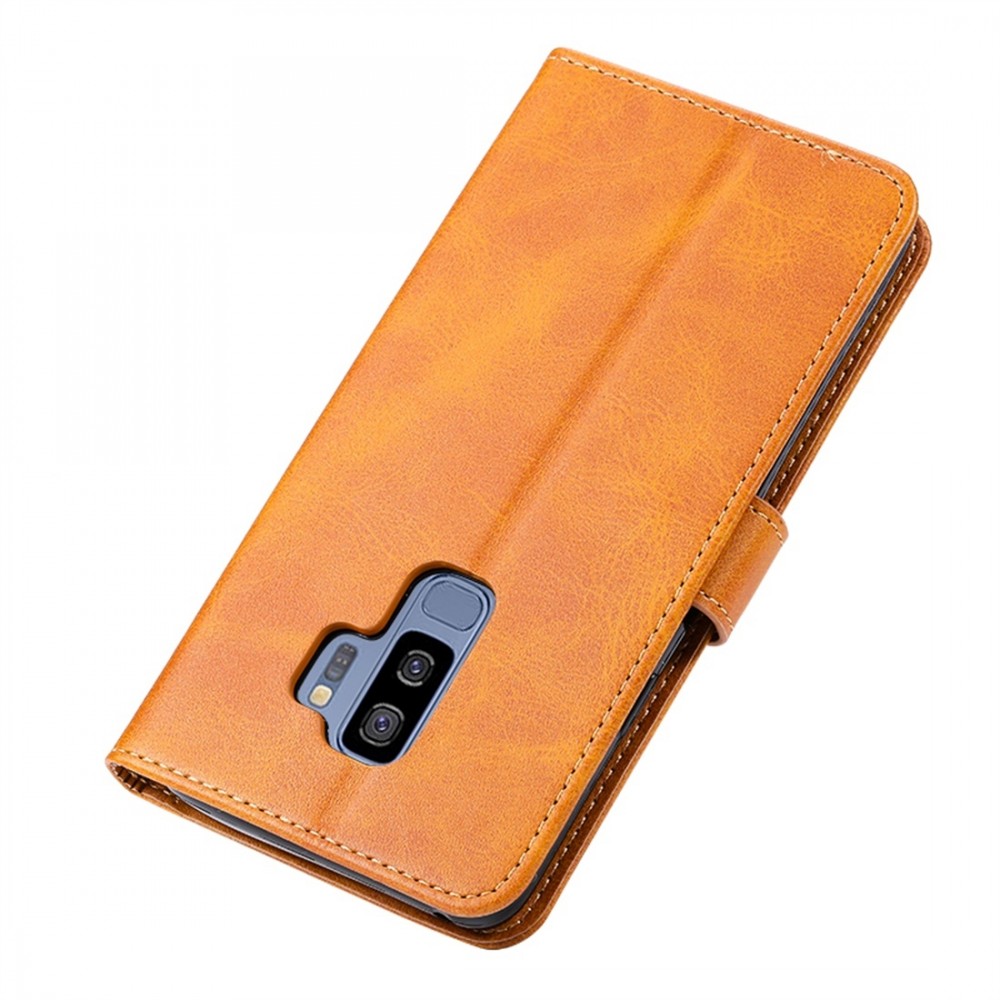 עבור Samsung Galaxy S9 כיסוי ארנק / ספר עשוי מעור בצבע אדום עם חריצים לכרטיסי אשראי