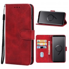 עבור Samsung Galaxy S9+ כיסוי ארנק / ספר עשוי מעור בצבע אדום עם חריצים לכרטיסי אשראי