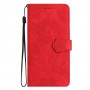 עבור TCL 40 SE כיסוי ארנק / ספר עשוי מעור בצבע אדום עם חריצים לכרטיסי אשראי