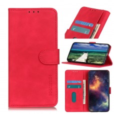 עבור Vivo V25 כיסוי ארנק / ספר עשוי מעור בצבע אדום עם חריצים לכרטיסי אשראי