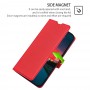 עבור Xiaomi 13 כיסוי ארנק / ספר עשוי מעור בצבע אדום עם חריצים לכרטיסי אשראי