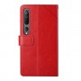 עבור Xiaomi Mi 10 5G כיסוי ארנק / ספר עשוי מעור בצבע אדום עם חריצים לכרטיסי אשראי