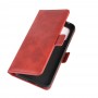 עבור Xiaomi Mi 10 Lite 5G כיסוי ארנק / ספר עשוי מעור בצבע אדום עם חריצים לכרטיסי אשראי