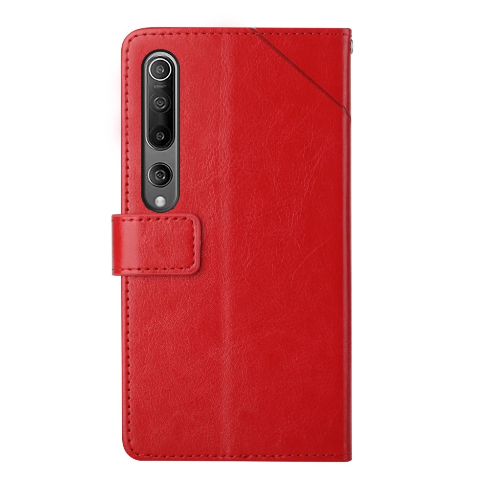 עבור Xiaomi Mi 10 Pro 5G כיסוי ארנק / ספר עשוי מעור בצבע אדום עם חריצים לכרטיסי אשראי