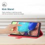 עבור Xiaomi Mi 10 Pro 5G כיסוי ארנק / ספר עשוי מעור בצבע אדום עם חריצים לכרטיסי אשראי