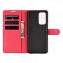 עבור Xiaomi Mi 10T 5G כיסוי ארנק / ספר עשוי מעור בצבע אדום עם חריצים לכרטיסי אשראי
