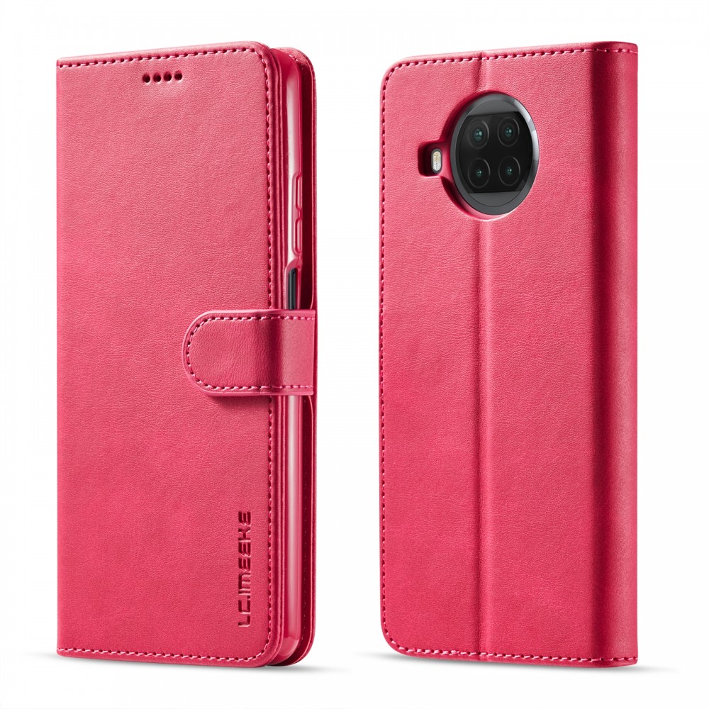 עבור Xiaomi Mi 10T Lite 5G כיסוי ארנק / ספר עשוי מעור בצבע אדום עם חריצים לכרטיסי אשראי