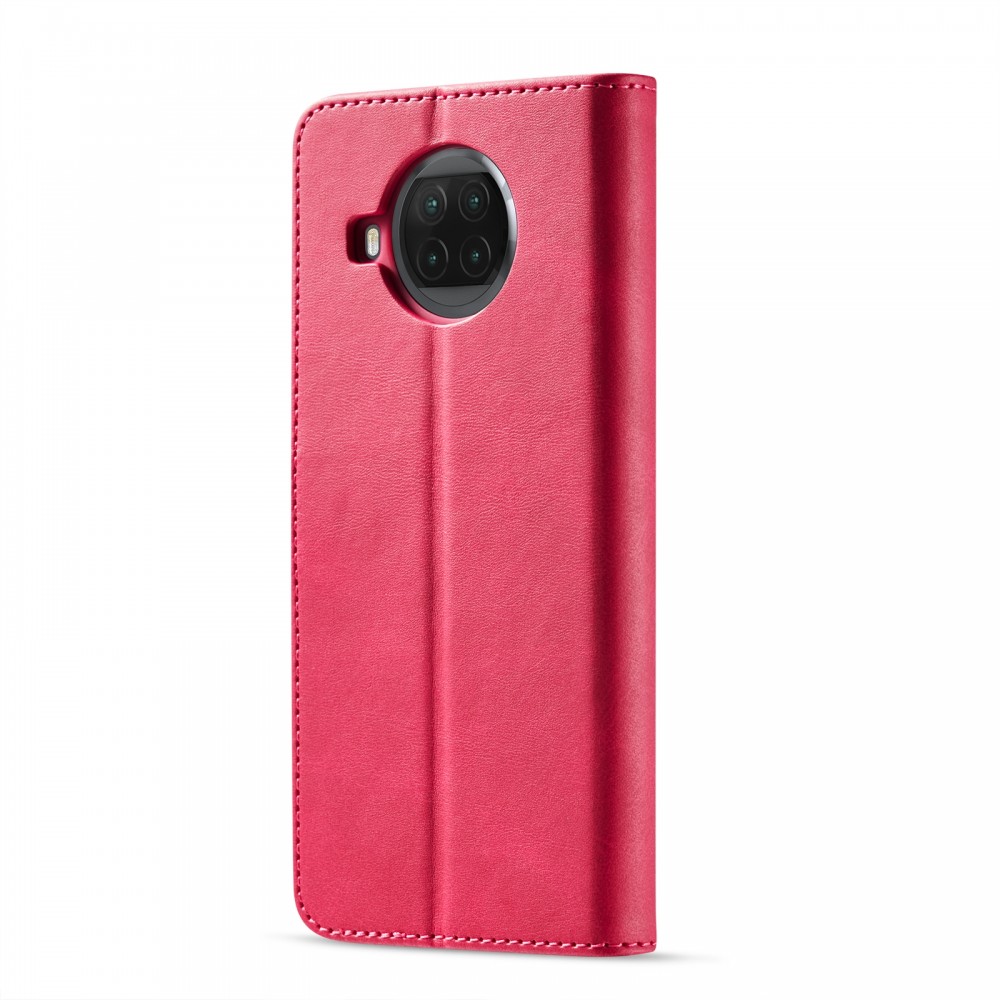 עבור Xiaomi Mi 10T Lite 5G כיסוי ארנק / ספר עשוי מעור בצבע אדום עם חריצים לכרטיסי אשראי