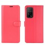 עבור Xiaomi Mi 10T Pro 5G כיסוי ארנק / ספר עשוי מעור בצבע אדום עם חריצים לכרטיסי אשראי