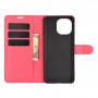 עבור Xiaomi Mi 11 כיסוי ארנק / ספר עשוי מעור בצבע אדום עם חריצים לכרטיסי אשראי