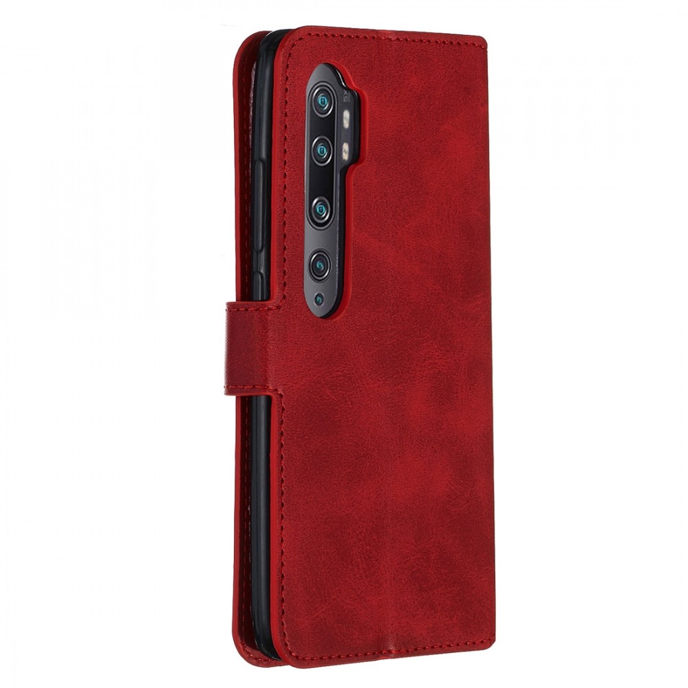 עבור Xiaomi Mi CC9 Pro כיסוי ארנק / ספר עשוי מעור בצבע אדום עם חריצים לכרטיסי אשראי