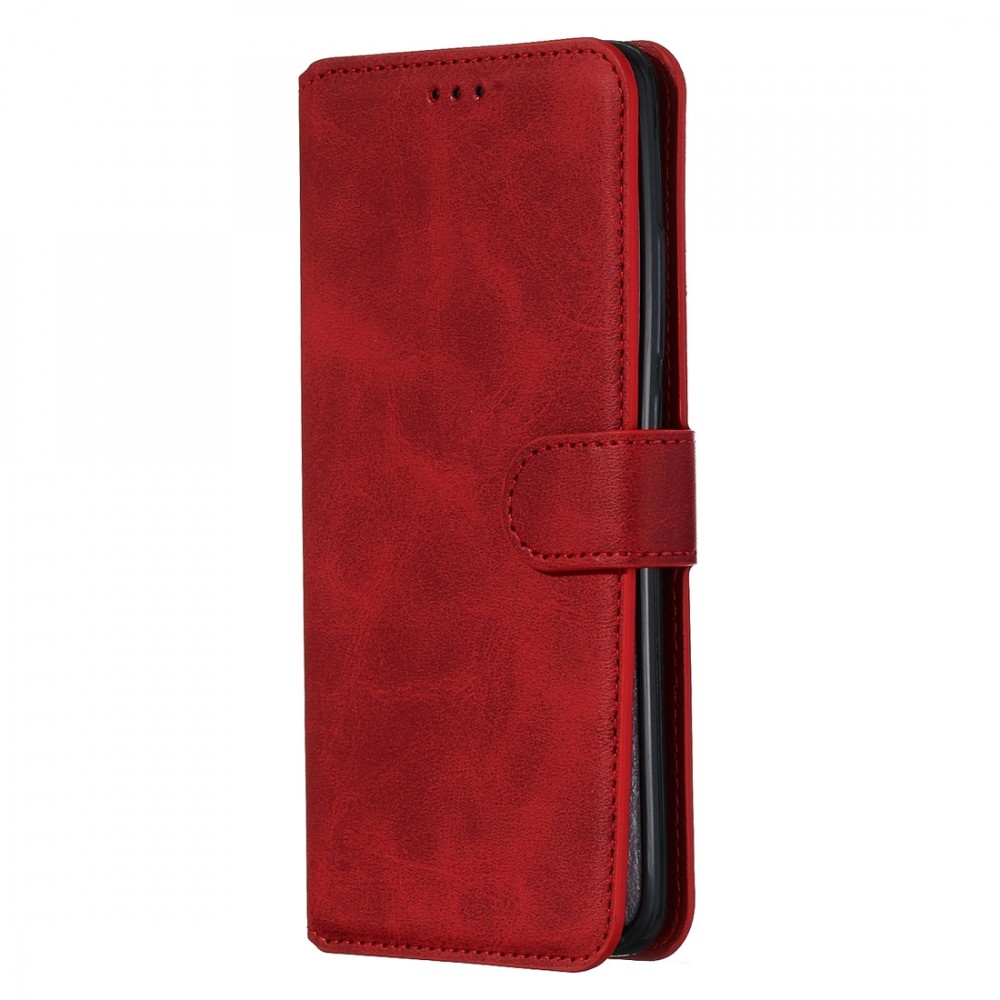 עבור Xiaomi Mi Note 10 כיסוי ארנק / ספר עשוי מעור בצבע אדום עם חריצים לכרטיסי אשראי