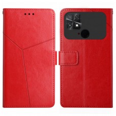 עבור Xiaomi Poco C40 כיסוי ארנק / ספר עשוי מעור בצבע אדום עם חריצים לכרטיסי אשראי