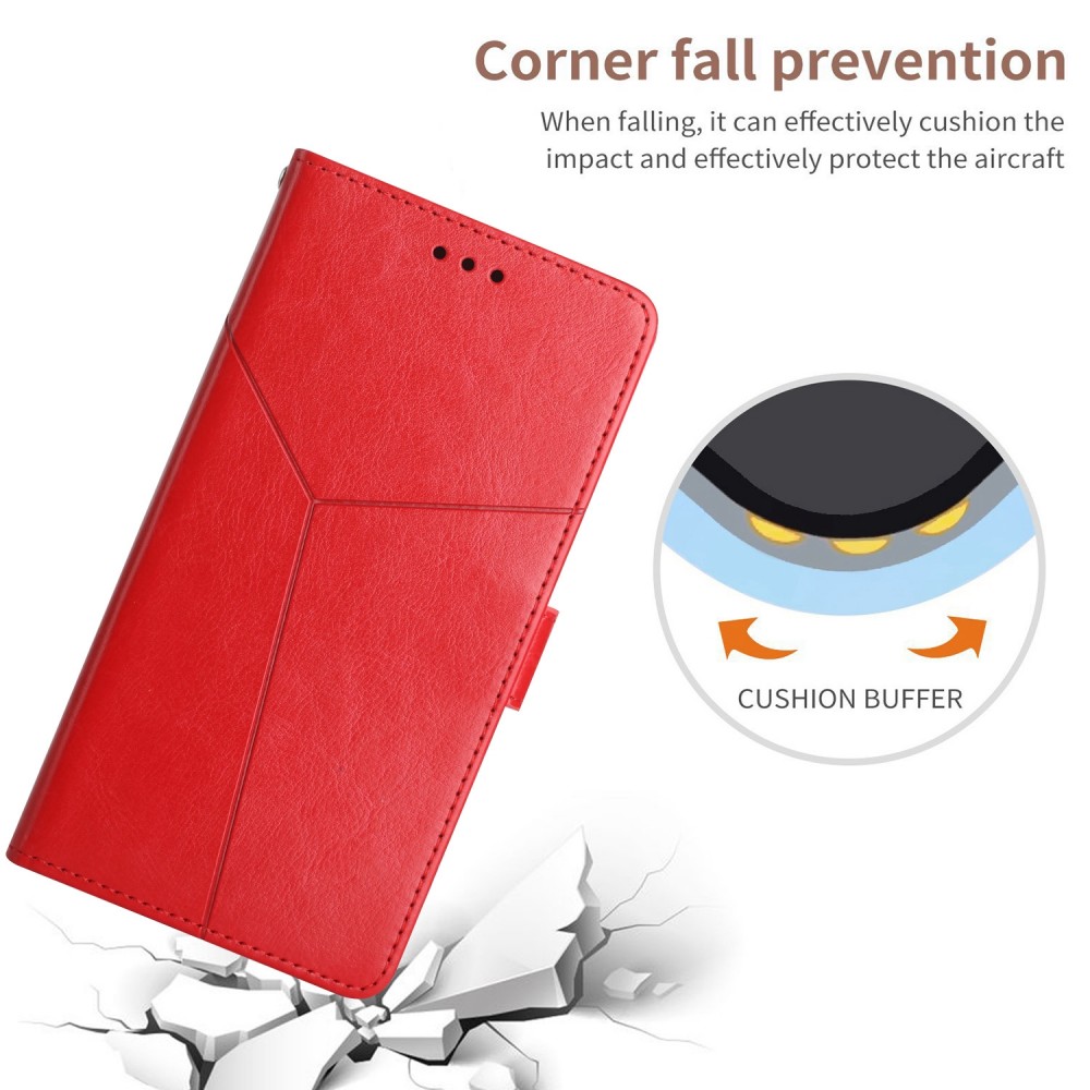 עבור Xiaomi Poco C40 כיסוי ארנק / ספר עשוי מעור בצבע אדום עם חריצים לכרטיסי אשראי