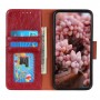 עבור Xiaomi Poco F5 Pro כיסוי ארנק / ספר עשוי מעור בצבע אדום עם חריצים לכרטיסי אשראי