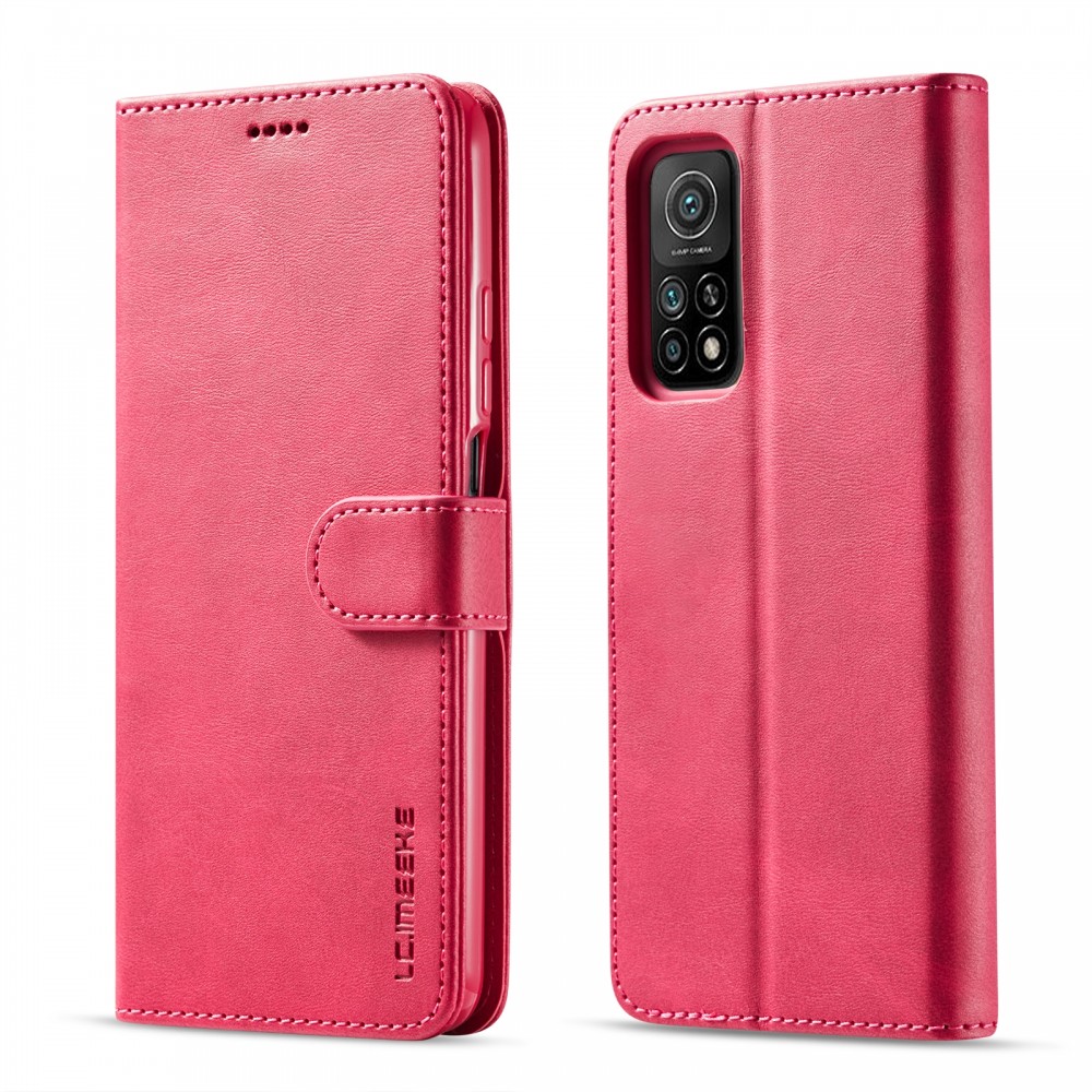 עבור Xiaomi Poco M3 Pro כיסוי ארנק / ספר עשוי מעור בצבע אדום עם חריצים לכרטיסי אשראי