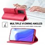 עבור Xiaomi Poco M3 Pro כיסוי ארנק / ספר עשוי מעור בצבע אדום עם חריצים לכרטיסי אשראי