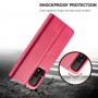 עבור Xiaomi Poco M3 Pro כיסוי ארנק / ספר עשוי מעור בצבע אדום עם חריצים לכרטיסי אשראי