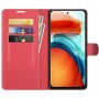 עבור Xiaomi Poco X3 GT כיסוי ארנק / ספר עשוי מעור בצבע אדום עם חריצים לכרטיסי אשראי