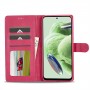 עבור Xiaomi Poco X5 כיסוי ארנק / ספר עשוי מעור בצבע אדום עם חריצים לכרטיסי אשראי