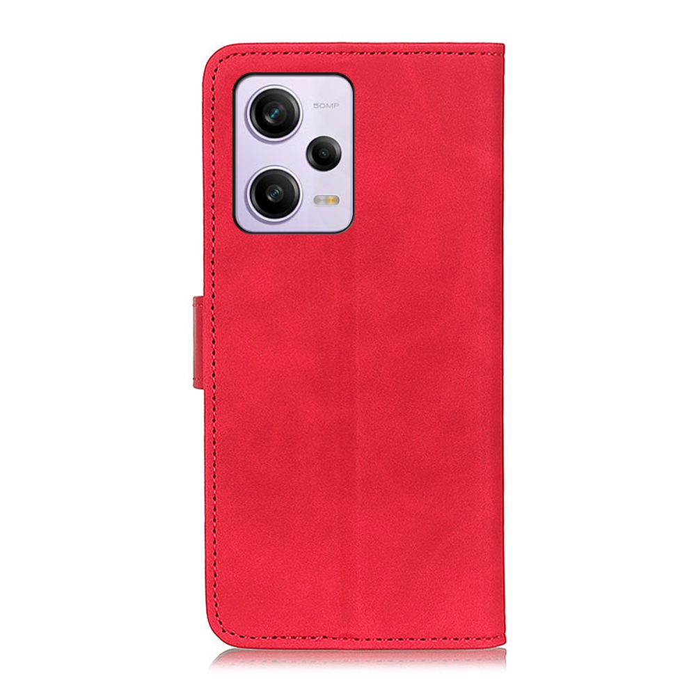 עבור Xiaomi Poco X5 Pro כיסוי ארנק / ספר עשוי מעור בצבע אדום עם חריצים לכרטיסי אשראי