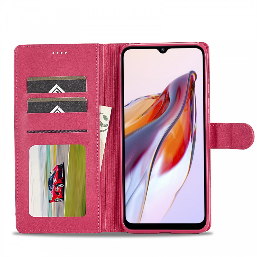 עבור Xiaomi Redmi 11A כיסוי ארנק / ספר עשוי מעור בצבע אדום עם חריצים לכרטיסי אשראי