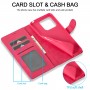 עבור Xiaomi Redmi 11A כיסוי ארנק / ספר עשוי מעור בצבע אדום עם חריצים לכרטיסי אשראי