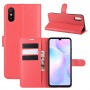 עבור Xiaomi Redmi 9A כיסוי ארנק / ספר עשוי מעור בצבע אדום עם חריצים לכרטיסי אשראי