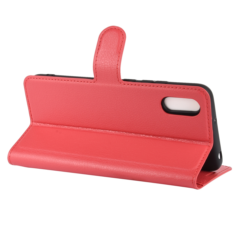 עבור Xiaomi Redmi 9A כיסוי ארנק / ספר עשוי מעור בצבע אדום עם חריצים לכרטיסי אשראי