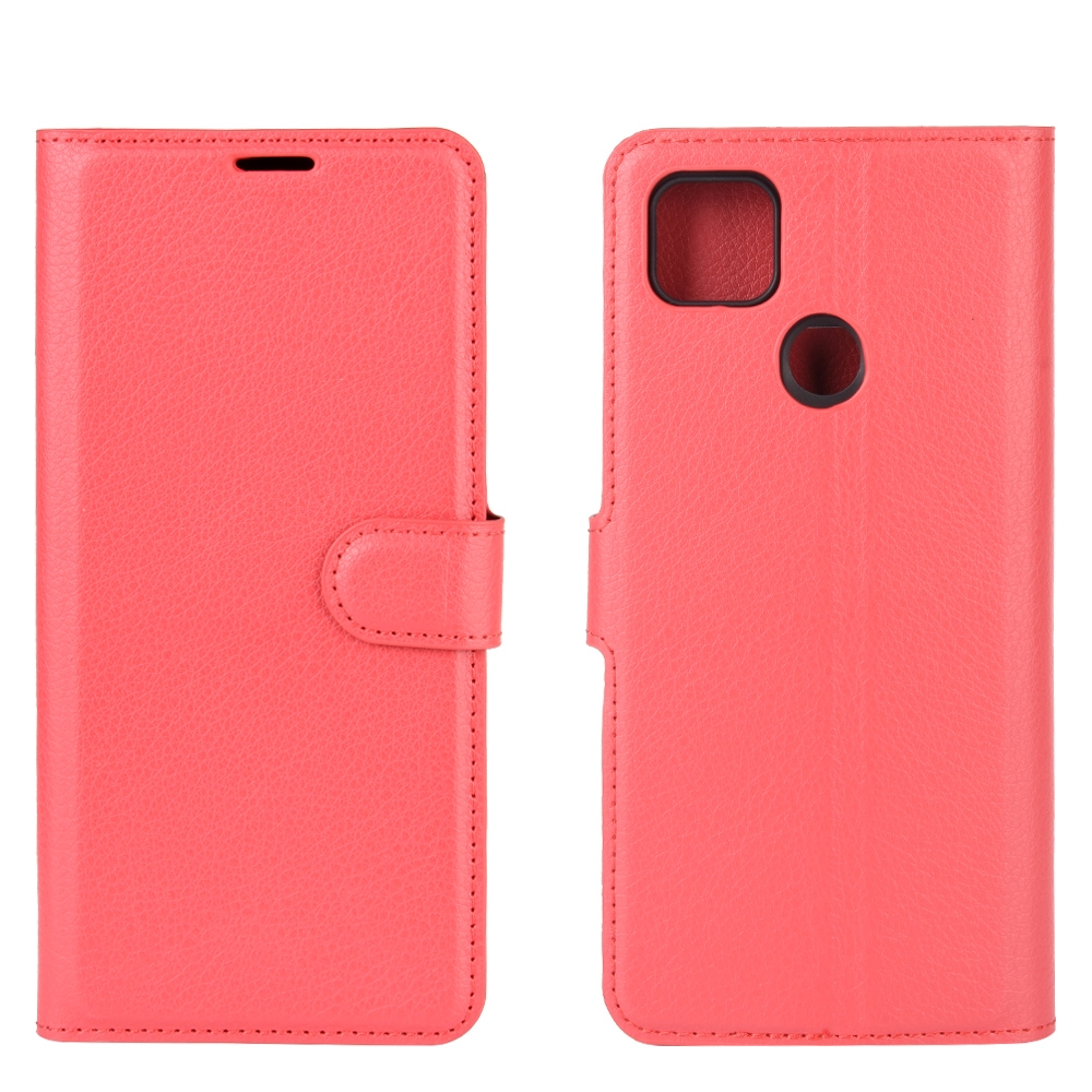 עבור Xiaomi Redmi 9C כיסוי ארנק / ספר עשוי מעור בצבע אדום עם חריצים לכרטיסי אשראי