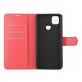 עבור Xiaomi Redmi 9C כיסוי ארנק / ספר עשוי מעור בצבע אדום עם חריצים לכרטיסי אשראי