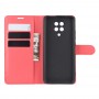 עבור Xiaomi Redmi K30 Pro כיסוי ארנק / ספר עשוי מעור בצבע אדום עם חריצים לכרטיסי אשראי