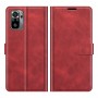 עבור Xiaomi Redmi Note 10 כיסוי ארנק / ספר עשוי מעור בצבע אדום עם חריצים לכרטיסי אשראי