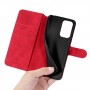 עבור Xiaomi Redmi Note 10 Pro כיסוי ארנק / ספר עשוי מעור בצבע אדום עם חריצים לכרטיסי אשראי