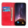 עבור Xiaomi Redmi Note 11 4G כיסוי ארנק / ספר עשוי מעור בצבע אדום עם חריצים לכרטיסי אשראי