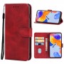 עבור Xiaomi Redmi Note 11 Pro 5G כיסוי ארנק / ספר עשוי מעור בצבע אדום עם חריצים לכרטיסי אשראי
