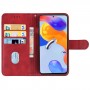 עבור Xiaomi Redmi Note 11 Pro 5G כיסוי ארנק / ספר עשוי מעור בצבע אדום עם חריצים לכרטיסי אשראי