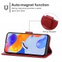 עבור Xiaomi Redmi Note 11 Pro 5G כיסוי ארנק / ספר עשוי מעור בצבע אדום עם חריצים לכרטיסי אשראי