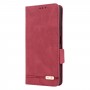 עבור Xiaomi Redmi Note 11S כיסוי ארנק / ספר עשוי מעור בצבע אדום עם חריצים לכרטיסי אשראי