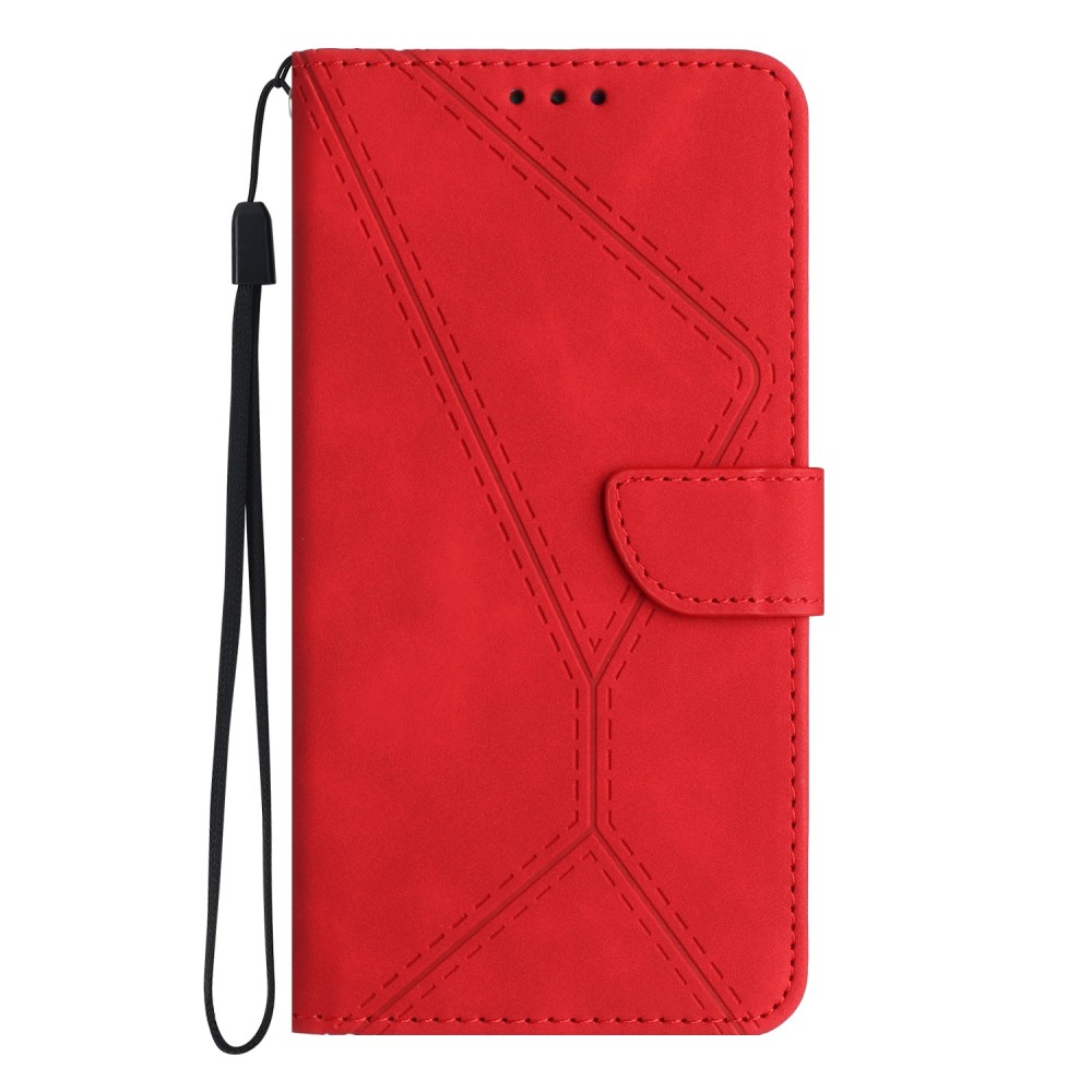 עבור Xiaomi Redmi Note 12S כיסוי ארנק / ספר עשוי מעור בצבע אדום עם חריצים לכרטיסי אשראי