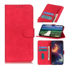 עבור Xiaomi Redmi Note 8 2021 כיסוי ארנק / ספר עשוי מעור בצבע אדום עם חריצים לכרטיסי אשראי