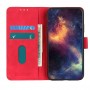 עבור Xiaomi Redmi Note 8 2021 כיסוי ארנק / ספר עשוי מעור בצבע אדום עם חריצים לכרטיסי אשראי