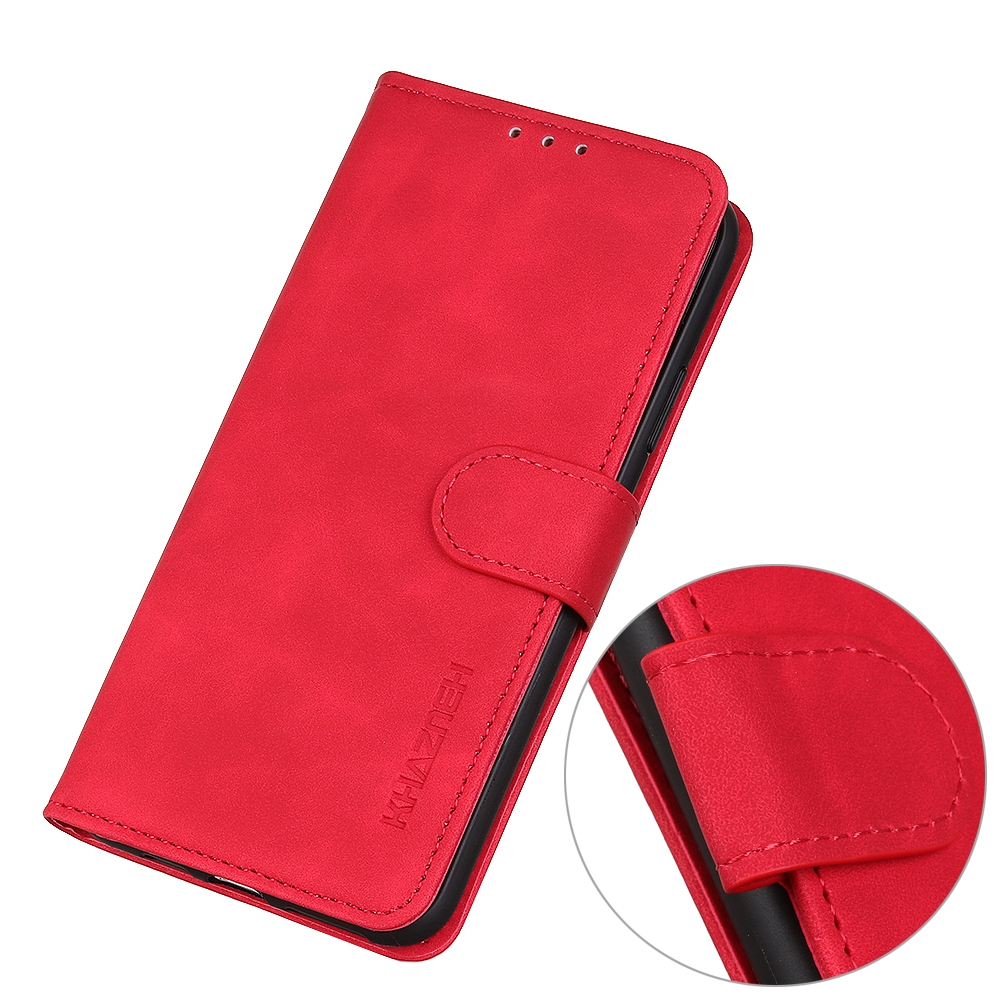 עבור Xiaomi Redmi Note 8 2021 כיסוי ארנק / ספר עשוי מעור בצבע אדום עם חריצים לכרטיסי אשראי