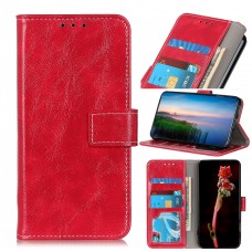 עבור Xiaomi Redmi Note 9 4G כיסוי ארנק / ספר עשוי מעור בצבע אדום עם חריצים לכרטיסי אשראי